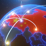 a world map of China, 3d rendering